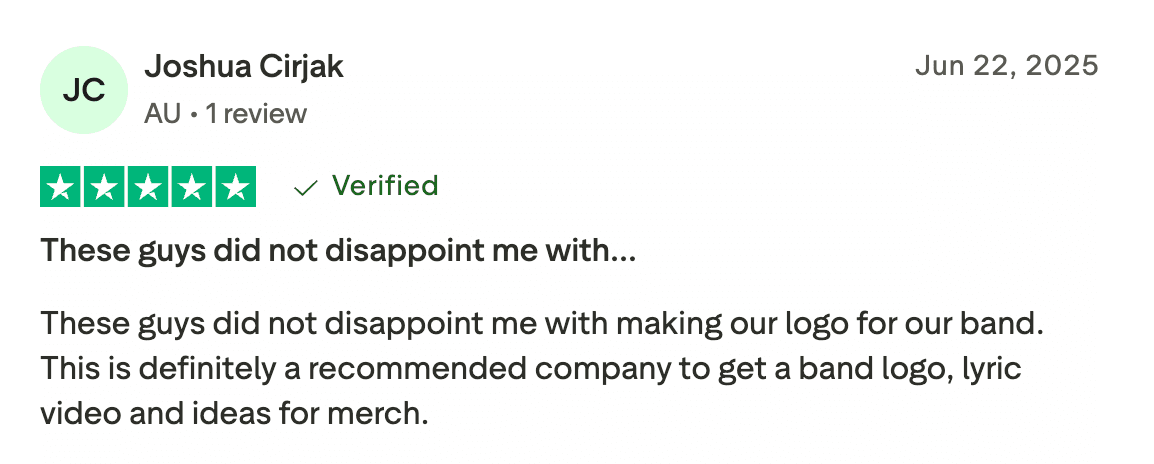 Trustpilot Testimonial - Band-Logos.Com