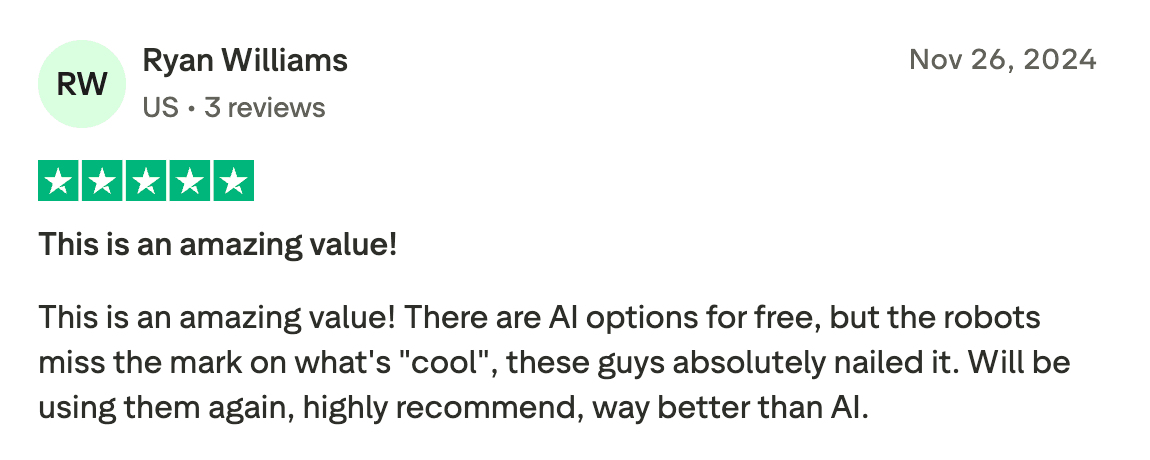 Trustpilot Testimonial - Band-Logos.Com