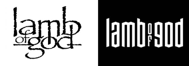 Two contrasting logos for Lamb of God