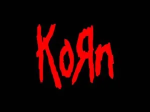korn band logo design on red font